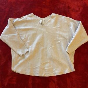 Sioni Soft Gray V-Neck Top